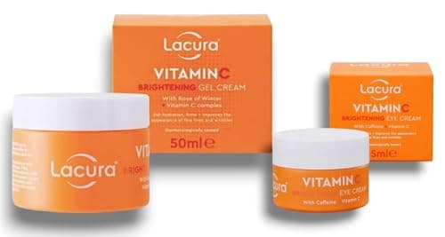 Image of Lācurā - Aldi | Vitamin C Brightening Gel & Eye care Set | 50mL Gel Cream with Rose of Winter & 15mL Eye Cream with Caffeine | Hydrates, Firms, Improves the Appearence of Fine Lines and Wrinkles