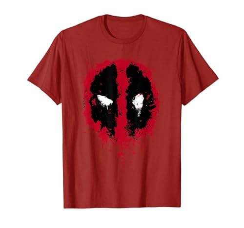 Image of Marvel Deadpool Splatter Icon T-Shirt, Men, Cranberry Red, X-Large