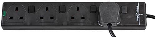 Image of PRO ELEC PELB1931 Individually Switched Surge Protected Extension Lead Black, 2m