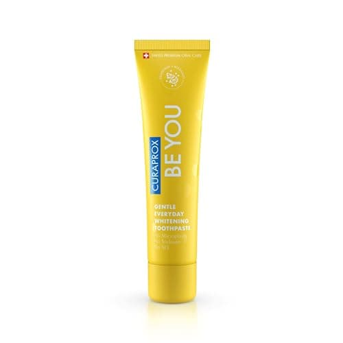 Image of Curaprox Whitening Toothpaste - for Fresh Breath & Healthy Gums | Enzymatic Formula, Gin Tonic & Khaki Flavor, Yellow, 60 Ml | Vegan, SLS Free, Fluoride 950 Ppm, Ajr 50