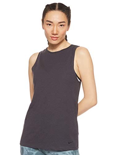 Image of Nike Women's Dri-FIT Open-Back Training Tank, Oil Grey/Black, S
