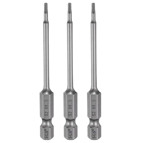 Image of sourcing map 3pcs H1.5 Hex Head Drill Bit Wrench 1.5mm Metric Flat Tip 1/4" Hex Shank 100mm (4") Long Magnetic Hexagonal Screw Driver Socket Industrial Screwdriver Power Bits