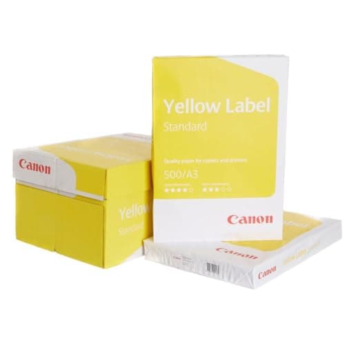 Image of Canon A3 80 GSM Standard ECF Yellow Label Paper (Pack of 500)