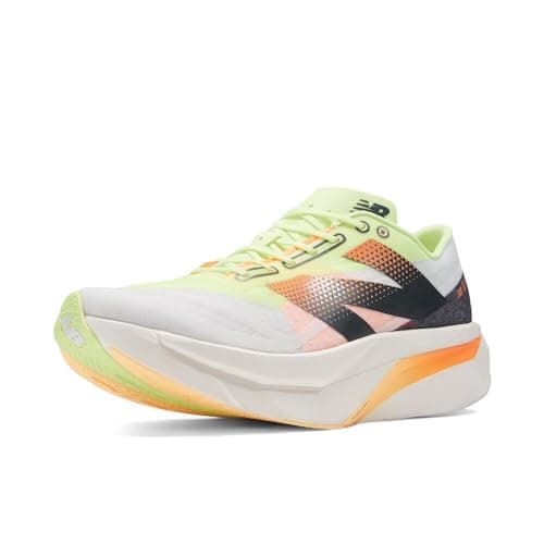 Image of New Balance Men's FuelCell Supercomp Elite V4 Running Shoe, White/Bleached Lime Glo/Hot Mango, 7
