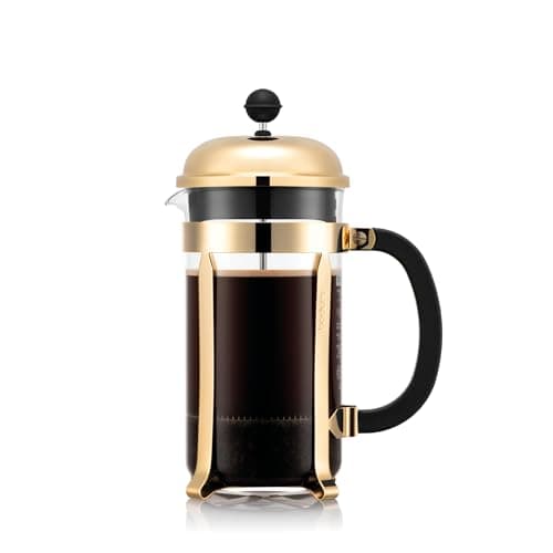 Image of Bodum French Press Chambord - 1L / 8 Cup Golden Coffee Maker - Heat-Resistant & Stainless Steel Filter - BPA-Free Dishwasher Safe Cafetiere - Made in Portugal