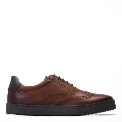 Image of Base London Mens Christo Smart Brown Leather Sneaker UK 11