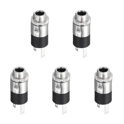 Image of sourcing map 10 Pcs 3.5mm Vertical 3 Pins TRS Stereo Audio Socket Threaded with Round Nut for Audio Headphone Radio PCB Panel CD Players