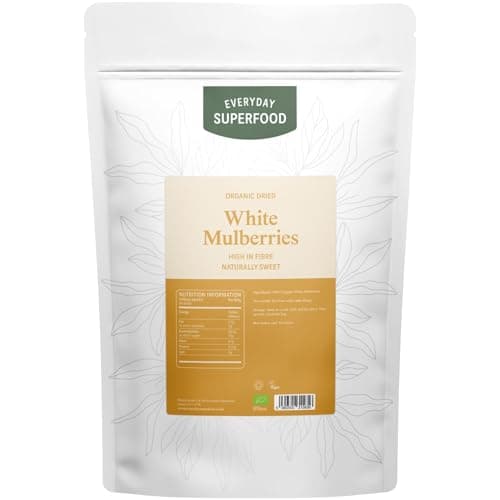 Image of Everyday Superfood Organic Dried White Mulberries 190g | Raw Unsulphured & Natural Sun Dried Mulberries