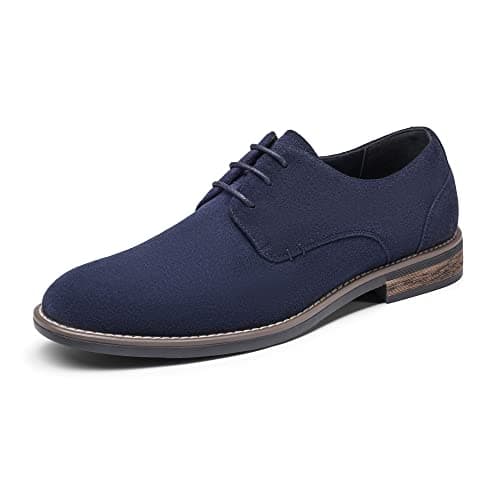 Image of Bruno Marc Men's Suede Leather Lace Up Derbys Brogues Shoes,Size 10,Navy,URBAN-08