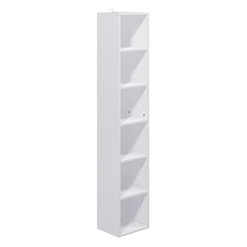 Image of Panana 2-6 Tier Cube Bookcase, Wooden Book Shelving Freestanding Storage Unit Open Shelf For Home Office Display (White, 6 Tier)