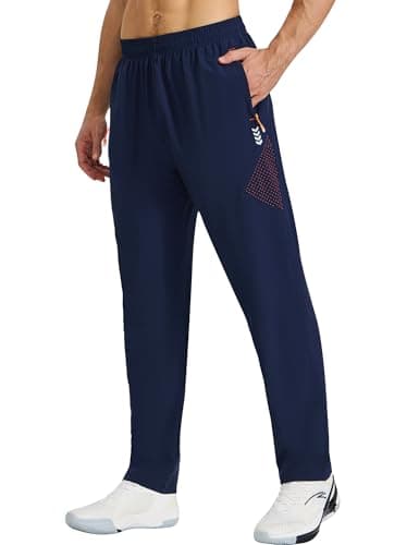 Image of Cimic Mens Tracksuit Bottom with Zipper Pockets Running for Men Joggers Lightweight Sweatpants Sports Casual Trousers,C3069Navy,M