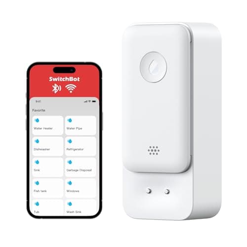 Image of SwitchBot WiFi Water Sensor, Smart Water Leak Detector, 100dB Customizable Alarms & App Notifications, IP67 Waterproof, Wireless Detector for Kitchen, Bathroom, Basement