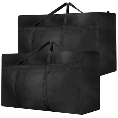 Image of 2 Pcs 180L Jumbo Moving Bag, Large Storage Bag Heavy Duty Moving Box with Reinforced Bottom & Wrap-Around Handles for Home, College Dorm Clothes Bedding Duvet Quilt Blankets Toys