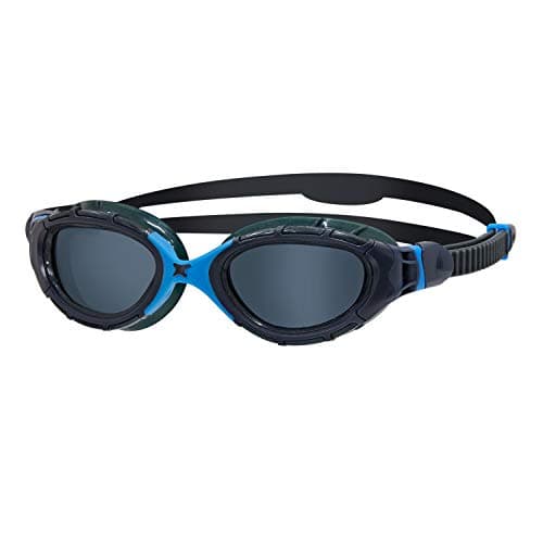 Image of Zoggs Predator Flex Adult Swimming Goggles | Smoke Tint Lens, Anti-Fog, UV Protection, Quick-Adjust Strap, Curved 180° Vision | Pool and Open Water