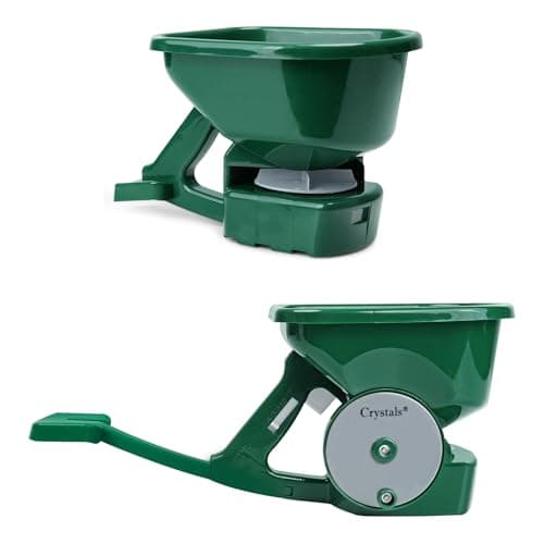 Image of Crystals 3L Hand Held Grit, Seed & Grass Seed Spreader - Efficient Rotary Spreader for Lawn Fertiliser, Grass Seeder, Handheld Grass Seed Distribution - Ideal for Lawn Care & Fertiliser Spreading