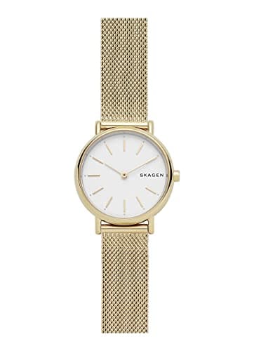 Image of Skagen Watch for Women Signatur Lille, Two Hand Movement, 30 mm Gold Stainless Steel Case with a Stainless Steel Mesh Strap, SKW2693
