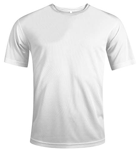 Image of MKR Quick Drying Breathable Cooling Short Sleeve Sports T-Shirt with UPF40+ Sun UV Protection (Ice White, 5XL)