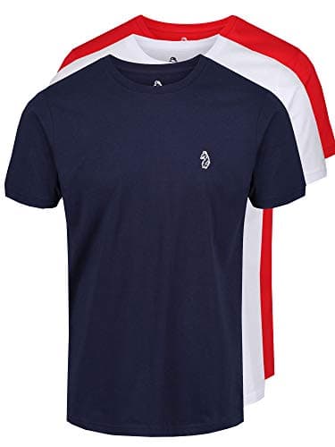 Image of LUKE 1977 Mens Johnys 3 Pack Short Sleeve Crew Neck T-Shirt Pack (L, Red White Navy) Product Name