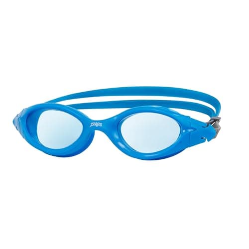 Image of Zoggs Panorama Adult Swimming Goggles (Blue Lens, Blue) for Men and Women, Soft Anti-Leak Seal, Anti-Fog, UV Protection, Quick Adjust Strap, 180 Degree Clear Vision Swim Goggles