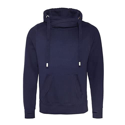 Image of AWDis Men's Cross Neck Hoodie, Blue (Oxford Navy), Medium