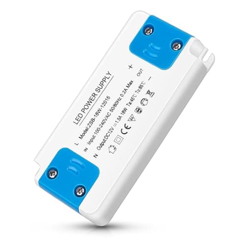 Image of LED Transformer 18W, 12V LED Power Supply Driver Adapter 240V AC to 12V DC 1.5A Constant Voltage, for LEDs Strip Lights, Cabinet Lights, LEDs Display and G4, MR11, MR16 Light Bulbs