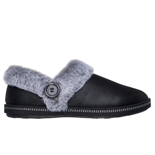 Image of Skechers Women's Slippers Cozy Campfire French Toast 2 (Black, UK Footwear Size System, Adult, Women, Numeric, Medium, 5)