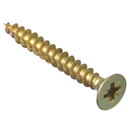 Image of ForgeFix Multi-Purpose Single Thread Screws | 5.0 x 45mm | Zinc Yellow Passivated | Box 200