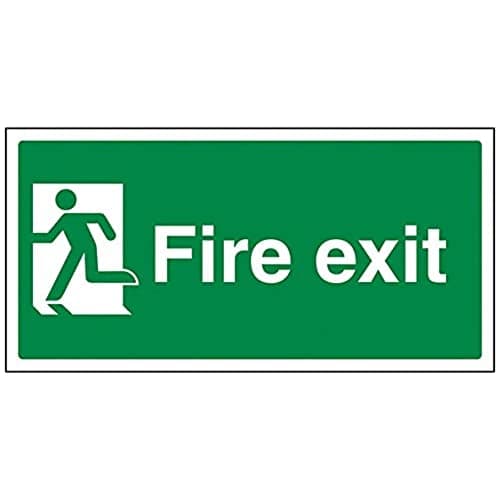 Image of V Safety Final Fire Exit Man Left Sign - 300mm x 150mm - 1mm Rigid Plastic