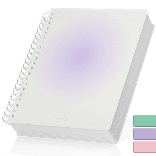 Image of Smarpau A4 Notebook, 300 Pages Thick Hardcover Wirebound Spiral Notebook, 100gsm Thick Paper Journals for Women Men Writing, Waterproof Notebook for School Office, 21.5 x 27.9cm - Purple