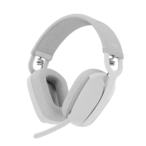 Image of Logitech Zone Vibe 100 Lightweight Wireless Over-Ear Headphones with Noise-Cancelling Microphone, Advanced Multipoint Bluetooth Headset, Works with Teams, Google Meet, Zoom, Mac/PC - White