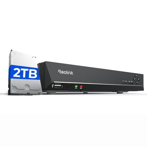 Image of Reolink 4K PoE NVR 8 Channel CCTV Camera System Network Video Recorder with 2TB Hard Drive Supports 12MP/8MP/5MP/4MP/1080P HD, 24/7 Surveillance Recording, RLN8-410