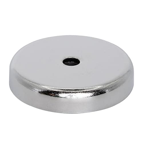 Image of Ferrite Y30BH Pot Magnet for Arts, Crafts, Model Making, DIY, Hobbies, Office, and Home - 40mm dia x 8mm thick x 5mm c/sink - 15kg Pull - Pack of 10