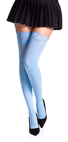 Image of Romartex Opaque 40 Denier Microfibre Hold Ups Stockings, L, light blue