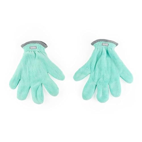 Image of Beldray Antibac Dusting Gloves Set – Pack of 2 Microfibre Cleaning Mitts, Antibacterial Treated Dusters, Elasticated Cuff, Blinds, Plants, Mirrors, Non-Scratch, Machine Washable, One Size, Mint
