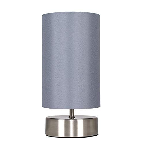Image of MiniSun | Modern Brushed Chrome Touch Table Lamp with Grey Light Shade | Table Lamps, Home Décor & Improvement Essential | Includes 5W LED Bulb [3000K Warm White]