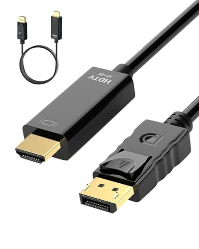 Image of 4K Displayport to HDMI Cable 1.8M 4k@30Hz 2k@60Hz 1080p Full HD Gold-Plated Uni-Direction DP 1.2 to HDMI 1.4 Cables Lead Male to Male Multi-Screen Compatible with Monitor, Projector, HDTV, Laptop
