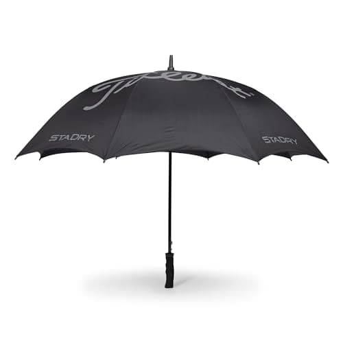 Image of Titleist StaDry Single Canopy Golf Umbrella, Black/Grey