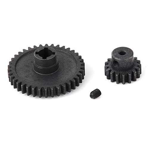 Image of DollaTek 2-Pack Metal Differential Main Gear 42T and Motor Pinion Gear 27T Set For WLtoys A959-B A969-B A979-B K929-B 1/18 RC Car (Black)