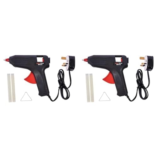 Image of Amtech Hot Glue Gun for Home DIY and Crafting - Easy to Use with Precision Trigger Control, Quickly Heats up to 90C, Heavy Duty, Lightweight, 90cm Cord, Includes 2 x 11mm Glue Sticks (50W) (Pack of 2)