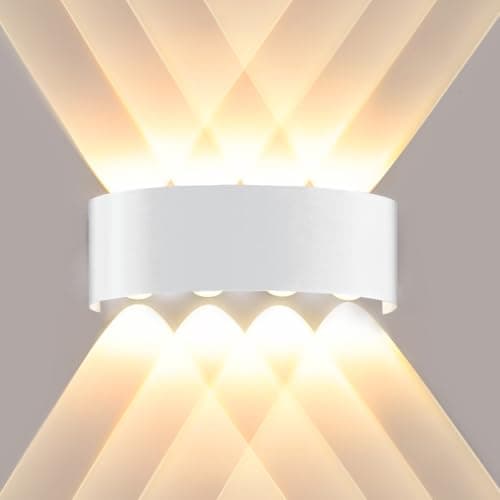 Image of Ankey LED Wall Sconce, 8W Up & Down Indoor Wall Lamp, Aluminium IP65 Waterproof Outdoor Spot Lights for Living Room, Bedroom, Hallway, Bathroom, 3000K Warm White