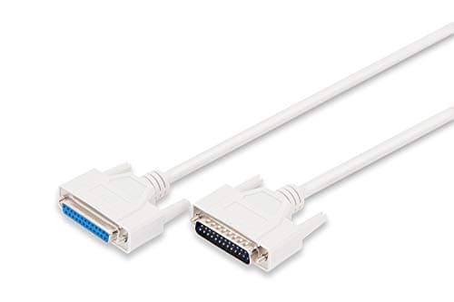 Image of DIGITUS Parallel Connection Cable - D-Sub 25 to D-Sub 25 - Plug to Socket - 5.0m - Extension Cable - Beige
