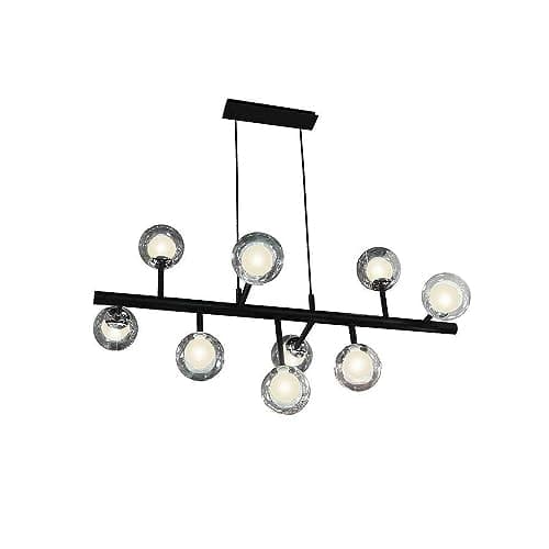 Image of Schuller 9 Light Crystal Ceiling Pendant Matt Black, Chrome, G9