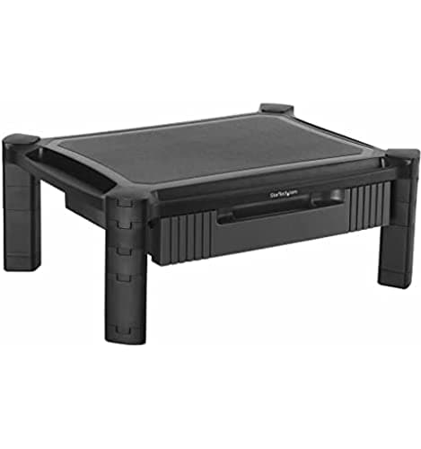 Image of StarTech.com Adjustable Monitor Riser - Drawer - Monitors up to 32”- Adjustable Height - Monitor Stand - Computer Monitor Riser (MONSTADJD)