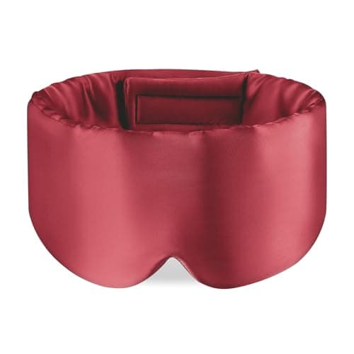 Image of OLESILK Sleep Mask, 100% Natural Mulberry Silk Eye Mask for Women and Men with Adjustable Strap, Large in Size, Blindfold for All Night Sleep, Burgundy