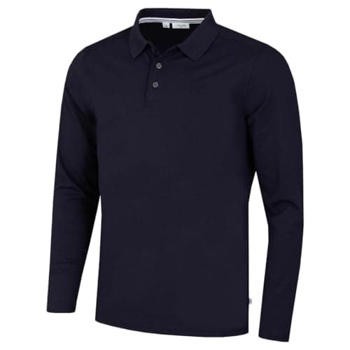 Image of Calvin Klein Mens Long Sleeve Campus Polo Shirt - Navy - M