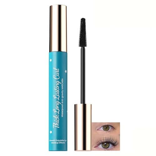 Image of Waterproof Mascara for Naturally Long & Curled Lashes - Gentle Smudge-Proof Formula with Volumising Lengthening Effect for Sensitive Eyes and Mature Women, Long-Lasting Buildable Black (1Pcs)