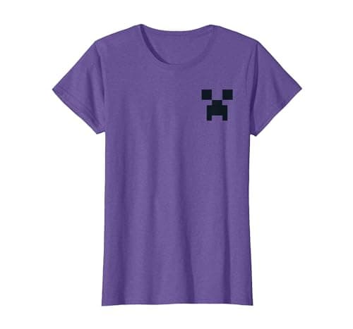Image of Minecraft Creeper Pocket Size T-Shirt, Women, Purple Heather, Large