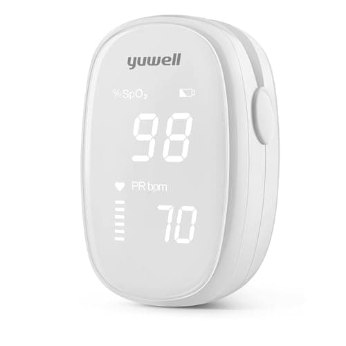 Image of yuwell Pulse Oximeter | Blood Oxygen Monitor Finger Adults and Kids | Medical Grade, Ultra Light, Large LED Display, Light Blocking Design, Power Saving, Comfortable Touch