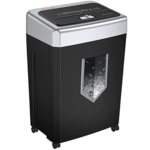 Image of Bonsaii 15-Sheet Cross Cut Paper Shredder for Office, Heavy Duty Shredder for CD/Card, 30-Minute Working Time, 60dB Quiet Shredder with Jam Proof System, 18L Pullout Bin, C169-B