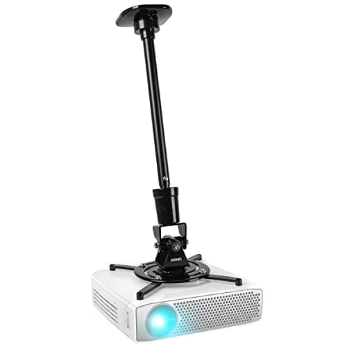 Image of Duronic Projector Mount Stand for Ceiling or Wall Bracket PB02XL | 10kg Capacity | Extendable Universal Adjustable Clamp | Tile Swivel Rotate | Black
